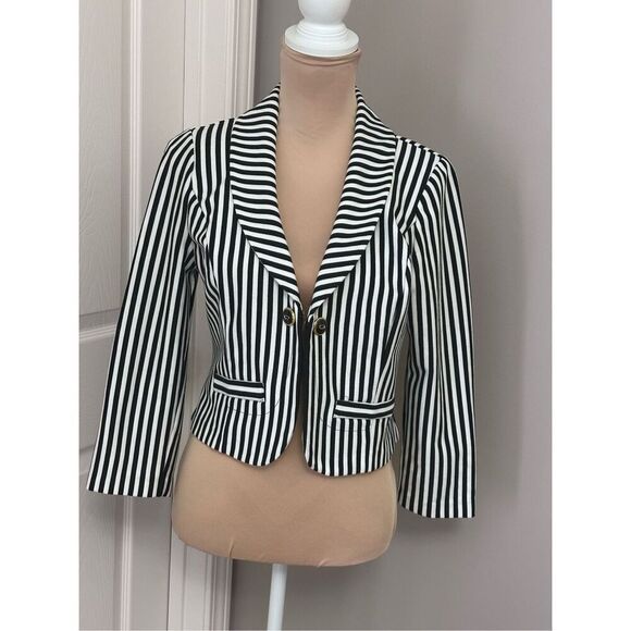 Candies black and white cropped blazer - Picture 1 of 9